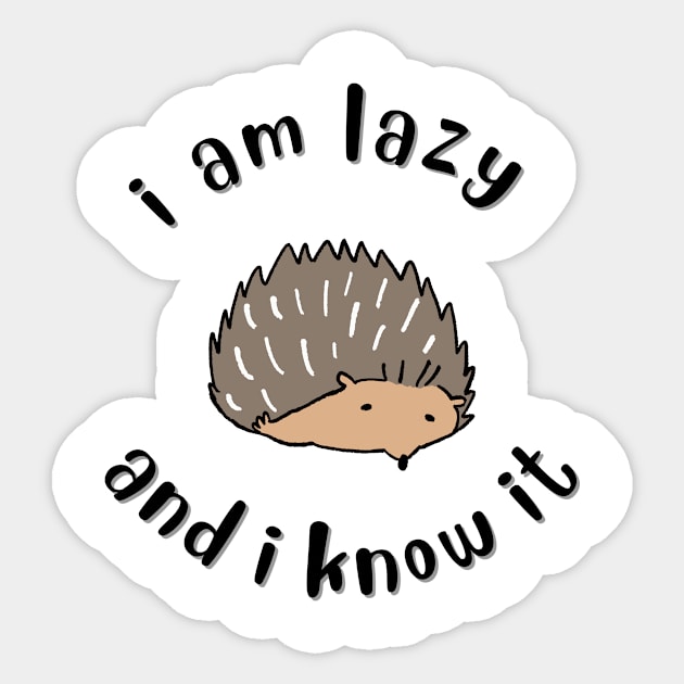 i am lazy and i know it Sticker by only tee